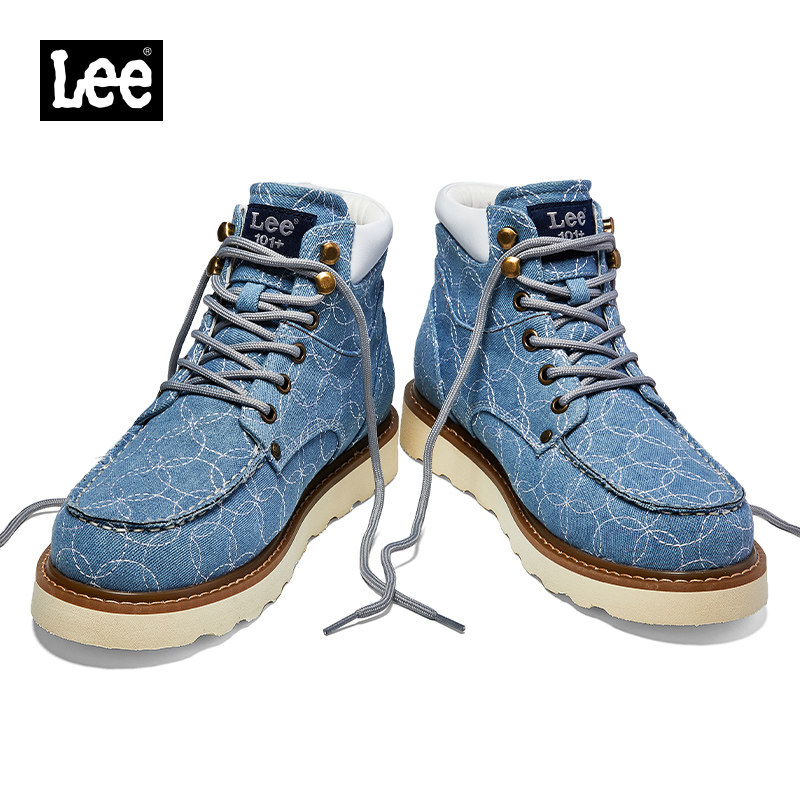 Lee Martin boots for men 2022 new high cylinders Inlenty wind men's boots Fall men's shoes Overalls boots boots cotton shoes