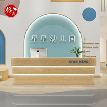 Bar Desk Collection Silver Desk Shop Small Log Counter Table Womens Clothing Store Kindergarten Company Training Front Desk Reception Desk