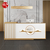 New Chinese Style Cashiers Desk Company Hall Front Desk Corner Reception Desk Table Retro Adoptive Tea House Bookend Order Form