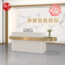 Cashiers clothing shop small minimalist light lavish beauty salon bar Desk Table Arc Stainless Steel Front Desk Reception Desk