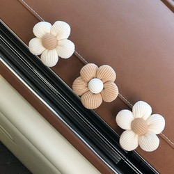 Car hook interior accessories fabric plaid flower flower sticky hook soft seat back decoration storage car interior accessories