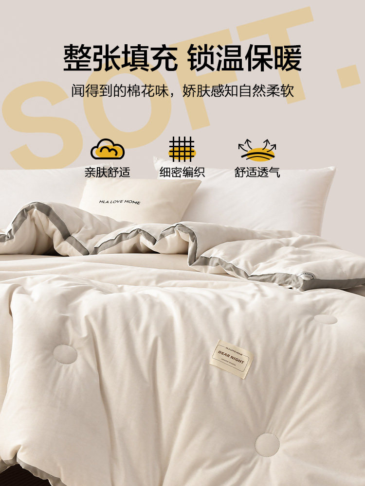 Winter Quilt Made of Pure Cotton from Xinjiang, Quilt Core for Autumn and Winter, Cotton Quilt, Cotton Batting, Thickened for Warmth in Winter, Single-Person Spring and Autumn Bedding