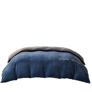 海澜之家牛奶绒珊瑚绒单被套冬天双面加绒单人被罩150x200法兰绒