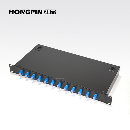 Red Product Premium Model Thickened Single-Mode 12-Port Sc24 Core Square Port Fiber Optic Terminal Box Rack-Type Distribution Box Odf Fiber Optic Box Complete with Pigtail Coupler