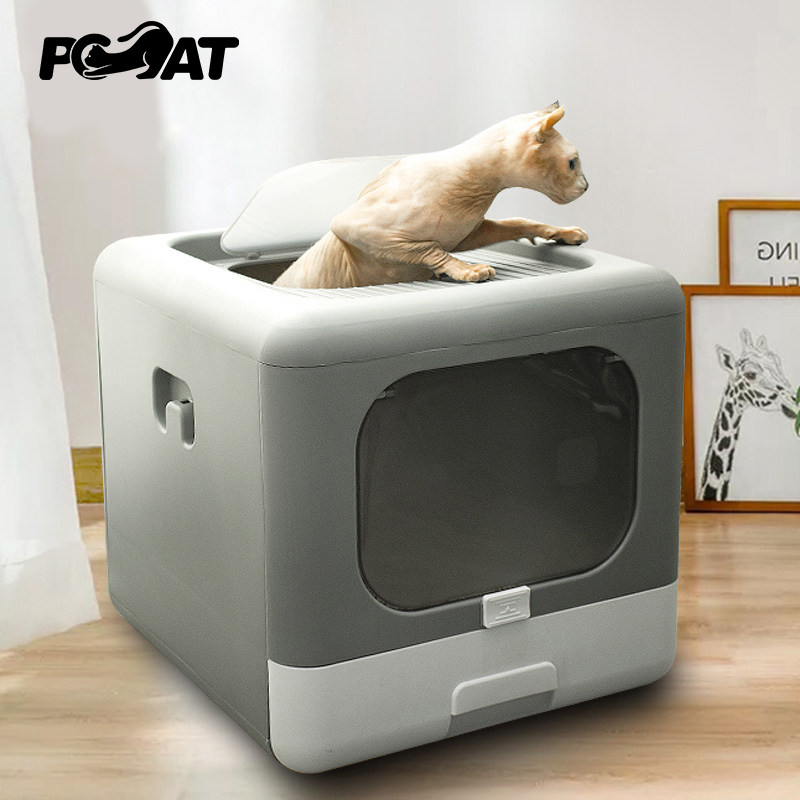 Pai Pai cat litter box fully enclosed drawer top entry anti-splash belt sand large size basin cat toilet cat supplies