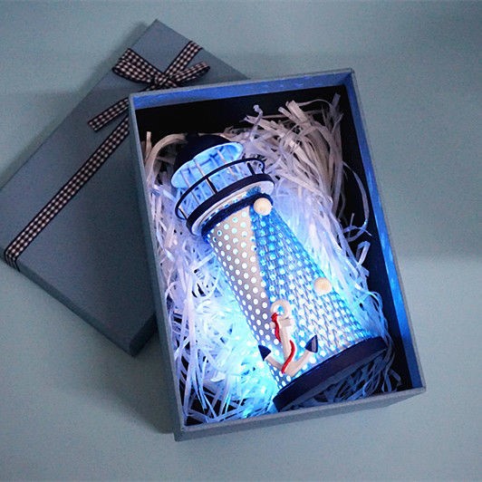 Creative Gift Mediterranean Style Retro Nostalgia Romantic Lighthouse Model Swing Piece Adornment Small Gift Craft Gift Hem