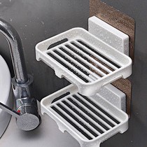 Free Punch Soapbox Toilet Drain Idea Wall-mounted Soap Rack Bathroom Rack Suction Cup Double Layer Soap Rack