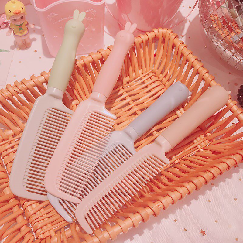 Net red Antistatic Curly Hair Cartoon Cute Plastic Girl Comb Lady Special Long Hair Children Fine Teeth Dense Comb