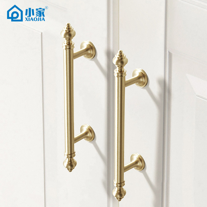 Small Brass Handle, Light Luxury Nordic French Style Wardrobe Door Handle, Drawer Gold Single-Hole Small Handle, Solid Pure Brass