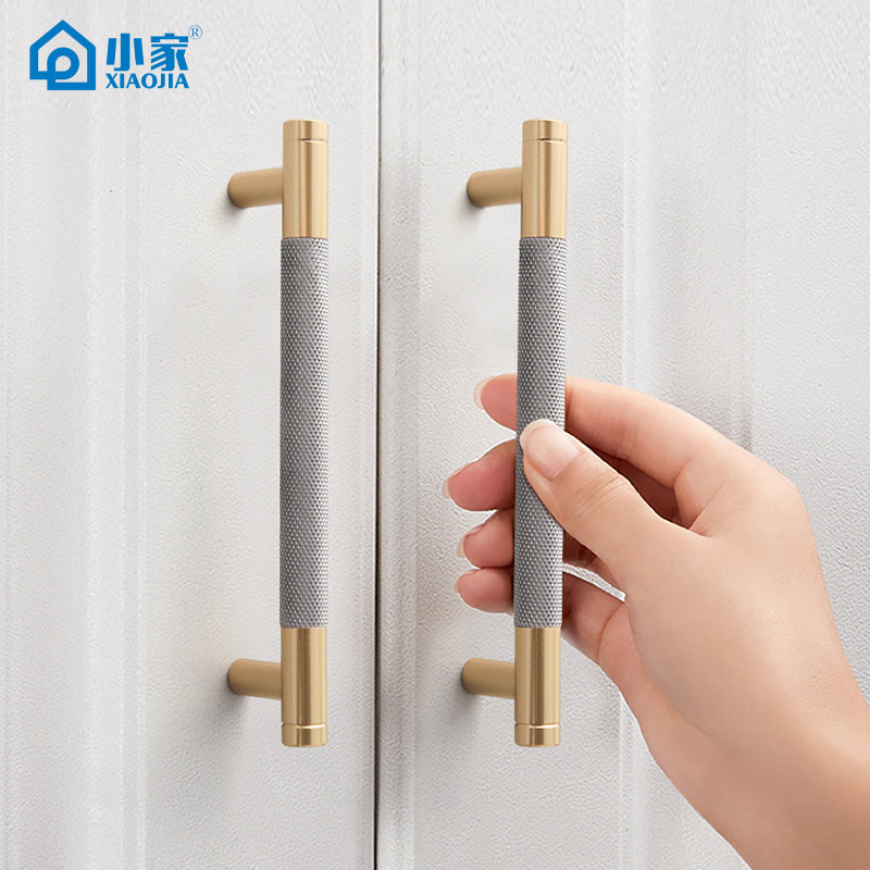 Two-Tone Gold and Silver Modern Minimalist Cabinet Door Handle for Wardrobes and Drawers, Black Dual-Tone Single-Hole Handle