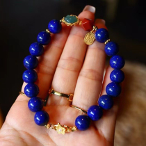 Natural old mine lapis lazuli bracelet for women 925 sterling silver blue gemstone bracelet agate jade bracelet high-end