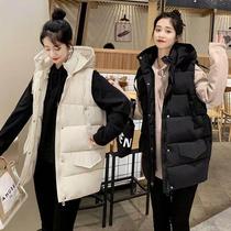 Down cotton vest for women in autumn and winter new style mid-length outer wear for students Korean style all-match fashionable vest for outer wear fashionable style