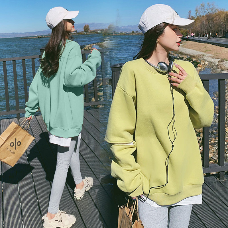 Maternity wear autumn suit fashion models 2021 new net red spring and autumn sweater mid-length top women's autumn