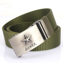 Army Day belt mens military training belt five-pointed star belt automatic buckle military fan training thickened nylon belt men