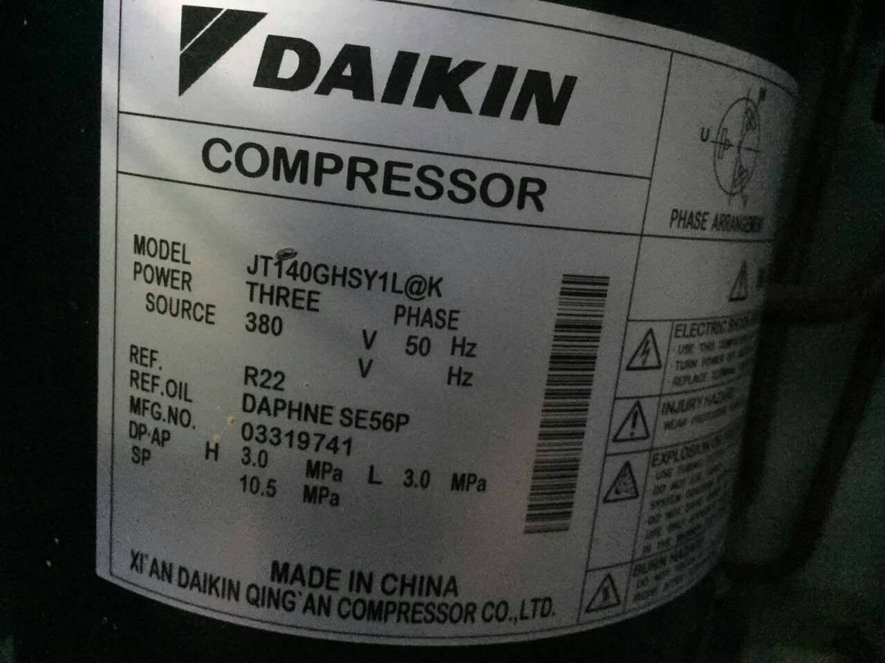 JT140GHBY1L@K JT132GHBY1L@K JT140GHSY1L@K Original Daikin Air Conditioning Compressor