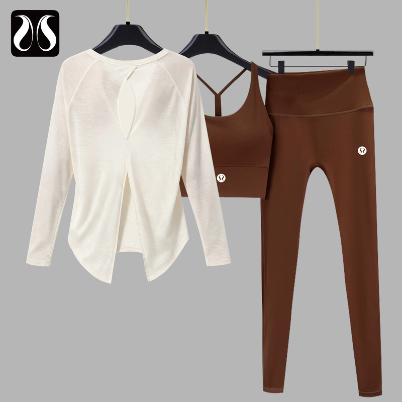 Luluajmh2026 New Autumn and Winter Fitness Clothing Set for Women, Slimming, Quick-Drying, Loose-Fitting Yoga Long-Sleeved Sports Cover-Up Luluajmh2026 New Autumn and Winter Fitness Clothing Set for Women, Slimming, Quick-Drying, Loose-Fitting Yoga Long-Sleeved Sports Cover-Up