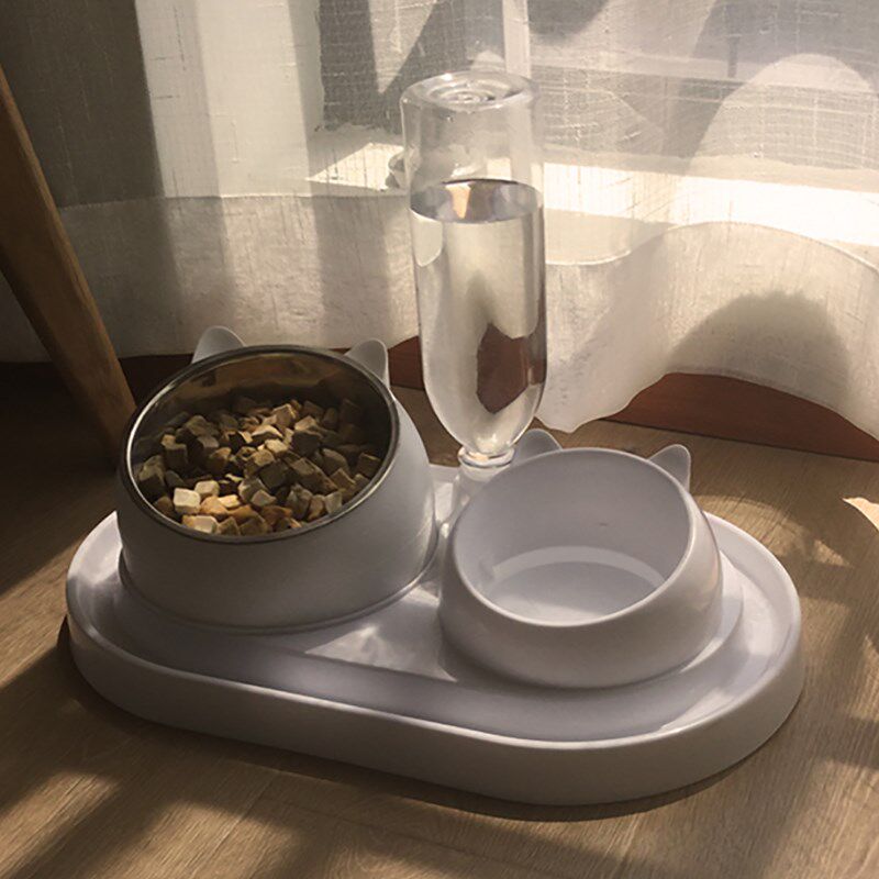 Cat Bowl Double Bowl Protect Cervical Spine Automatic Drinking Water Dog Bowl Cat Food Rice Bowl Kitty Bowl Cat Basin Cat Food Basin Pet Supplies