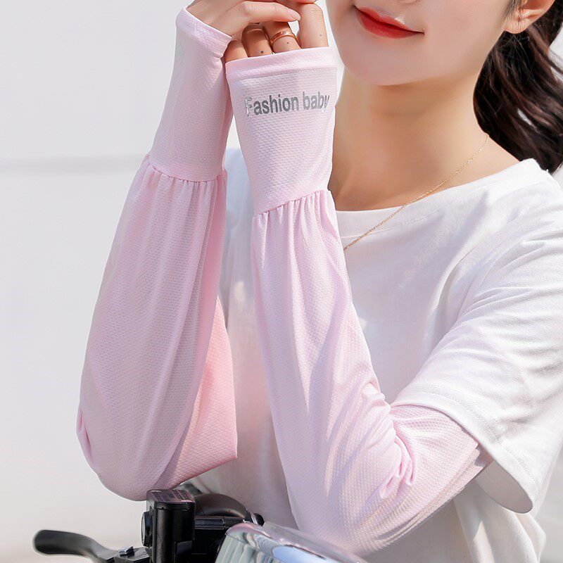 Summer new ice sleeve sunscreen female ice thin sleeve anti-UV Korean version outdoor driving loose hand sleeve summer ice Silk