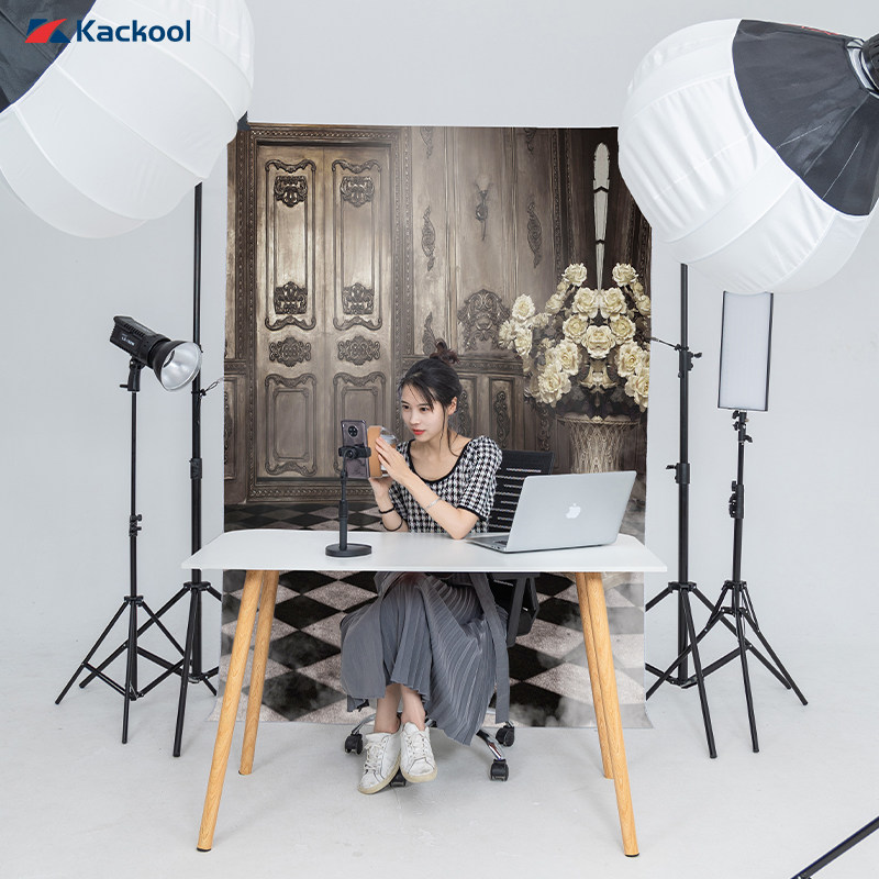 Live background cloth indoor retro setting short video shoot in NS red 3D stereo photo