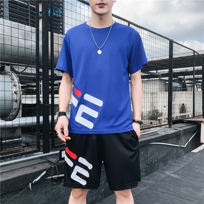 男装夏天运动套装男短裤两件套运动服宽松