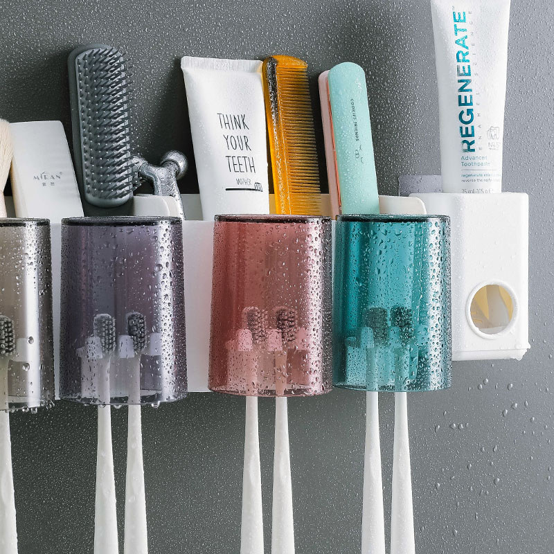 Lovers toothbrush rack free of punch mouthwash wall-mounted toilet toilet hanging wall Contained Cartridges Squeeze Toothpaste-Taobao