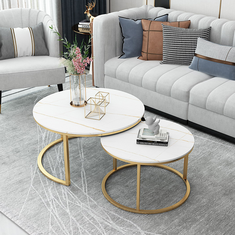 Iron Art Rock Plate Edges A Few Corners A Few Living Room Home Tea Table Marble Small Round Table Sofa Balcony Small Tea Table Square Table