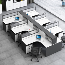Staff desk four 4 6 man-position screen office staff card seat desk and chair combination simple and modern
