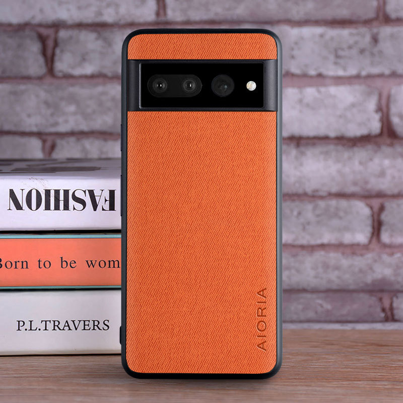 Suitable for [Google] Google Pixel 7 Pro Mobile Phone Protective Case, Simple Real Fabric Texture Phone Case