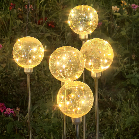 太阳能圆球灯庭院花园装饰灯地插草坪灯广场景观灯圆形户外芦苇灯