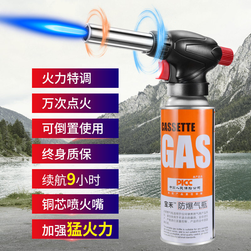 Baohe flamethrower liquefied gas hand-held point flame device burning pig hair barbecue skin baking household cassette welding gun