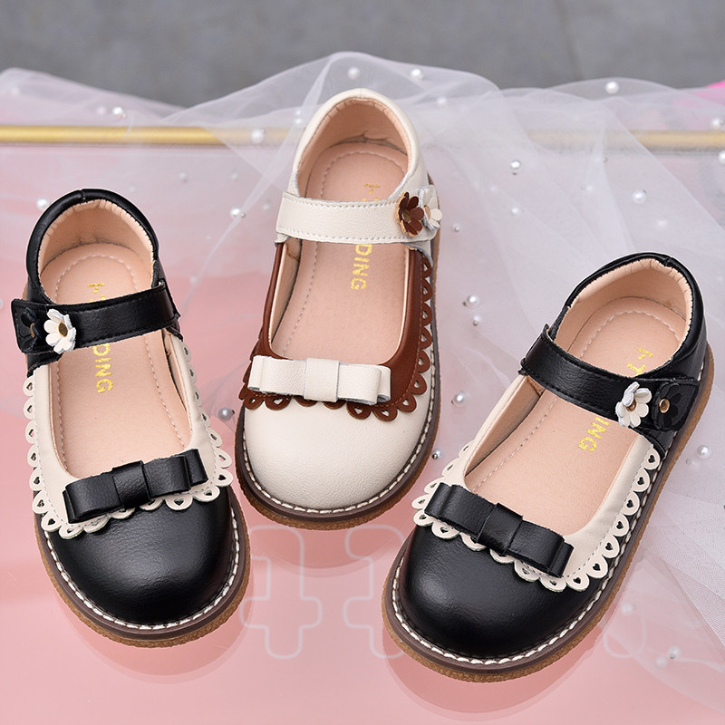 Korean children's shoes 2022 Spring and Autumn New girl's Princess leather baby's magic stick pop bean shoes