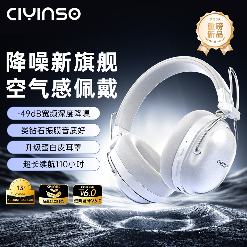 Ceramic Sound Future Marsmax Active Noise-Cancelling Wireless Bluetooth Headset for Gaming and Music with Long Battery Life