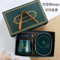 Warm cup 55 degrees constant temperature coaster mug big belly gift box set business event Mid-Autumn Festival gift custom LOGO