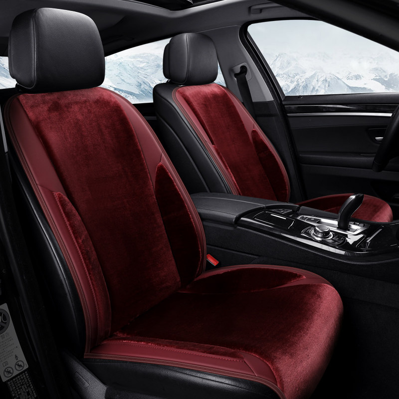 21 Winter car heating cushion plush warm car 12V24V electric heating seat cushion single piece double seat heating pad