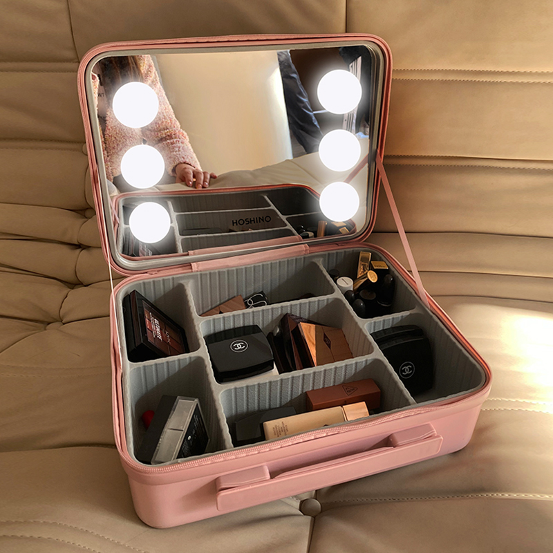 Hoshino makeup box professional makeup artist small portable large-capacity household makeup storage bag with light 2022 new