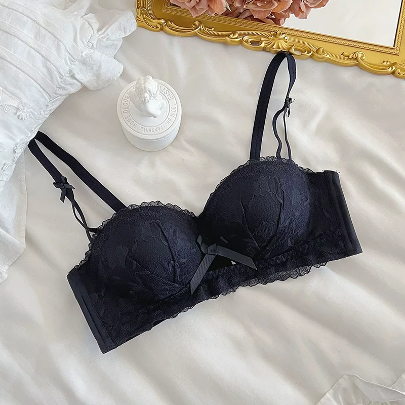 lace underwear, small push up bra, wireless bra