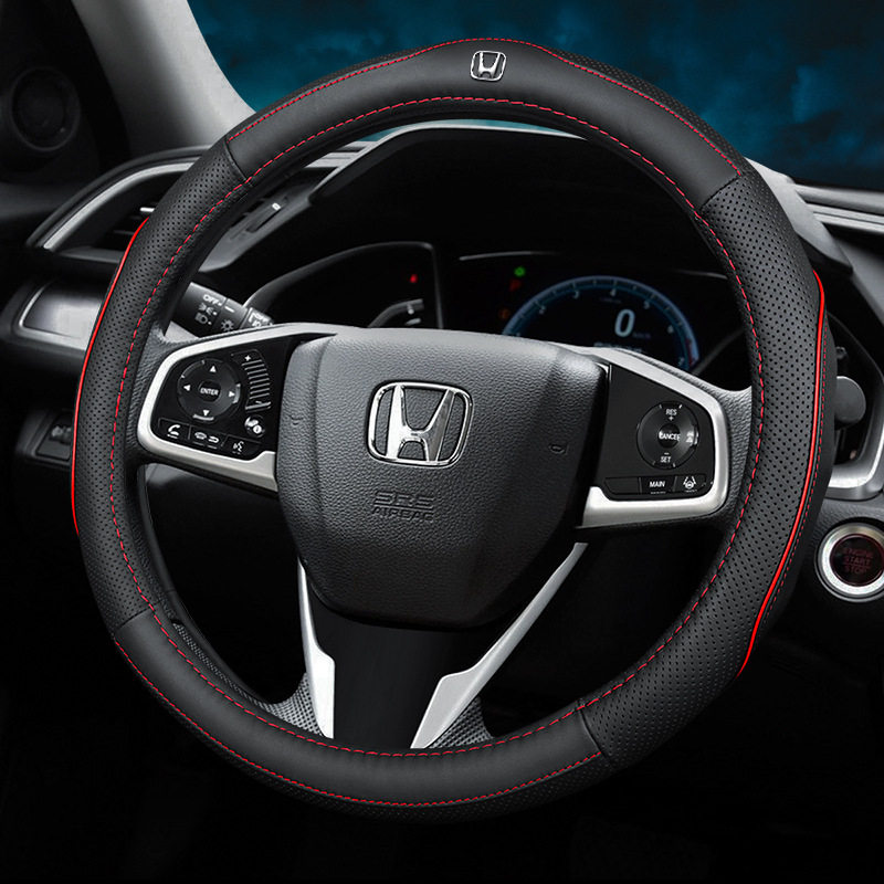 CRV Civic Binzhi XRV Accord Fit Odyssey Car Steering Wheel Cover Summer Leather Handle Cover Four Seasons