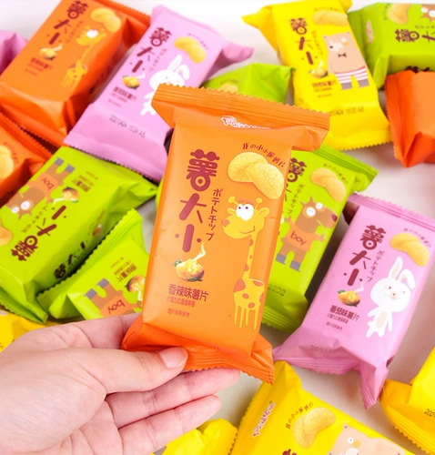 阿婆家的 36 упаковок картофельных чипсов для отдыха 𫔮Закуски интернет знаменитости офисные закуски оптом в индивидуальной упаковке пикантные и вкусные