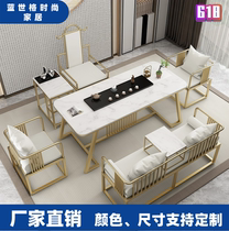 Modern Light Lavish Rock Board Kung Fu Tea Table And Chairs Combination Suit Home Integrated Multifunction Tea Table Tea Table Brief