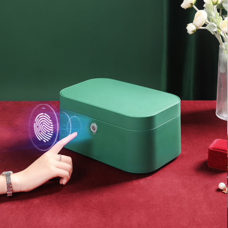 God finger treasure box fingerprint lock jewelry box document storage box earring necklace small safe jewelry box safe