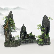 Resin rockery ornaments fish shrimp and crab avoid cave aquarium landscaping decoration climbing pet play scene simulation rockery
