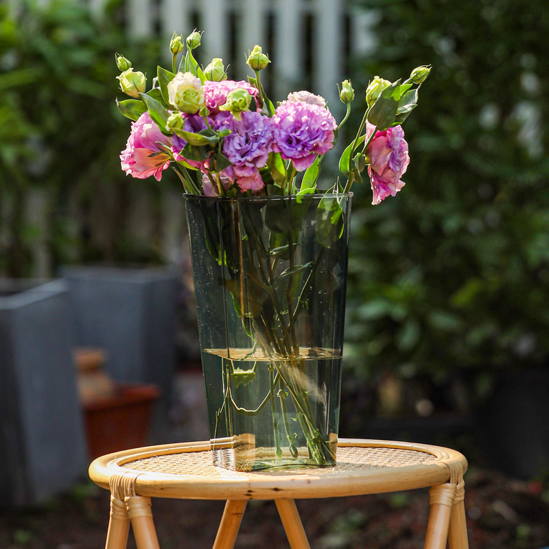 Wake Flower Bucket Transparent Large French Deepwater Large High Acrylic Vase Plastic Flower Store