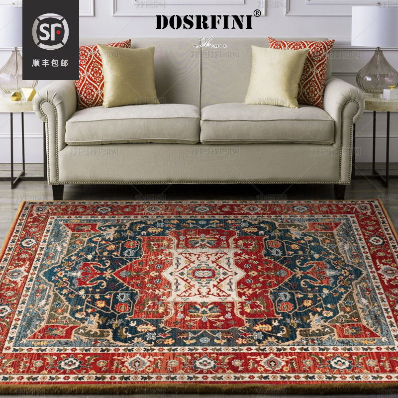 Nordic ethnic style living room carpet American retro carpet Persian coffee table cushion sofa bedroom bed large area side blanket