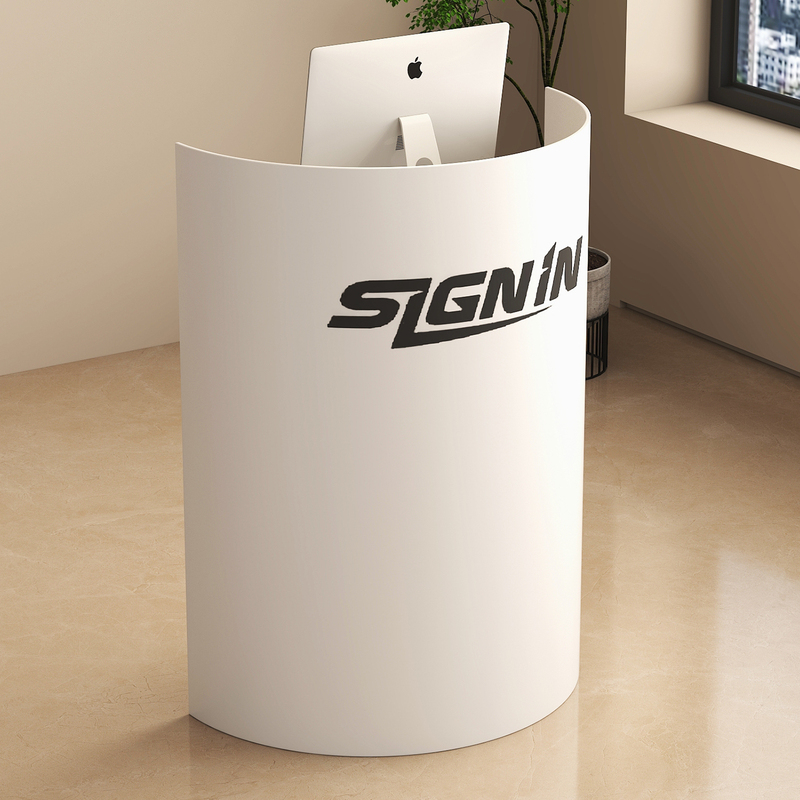 Modern Creative Reception Desk Semi-Circular Small Bar Table Small Cashier Desk Painted Clothing and Nail Salon Stylish Welcome Desk