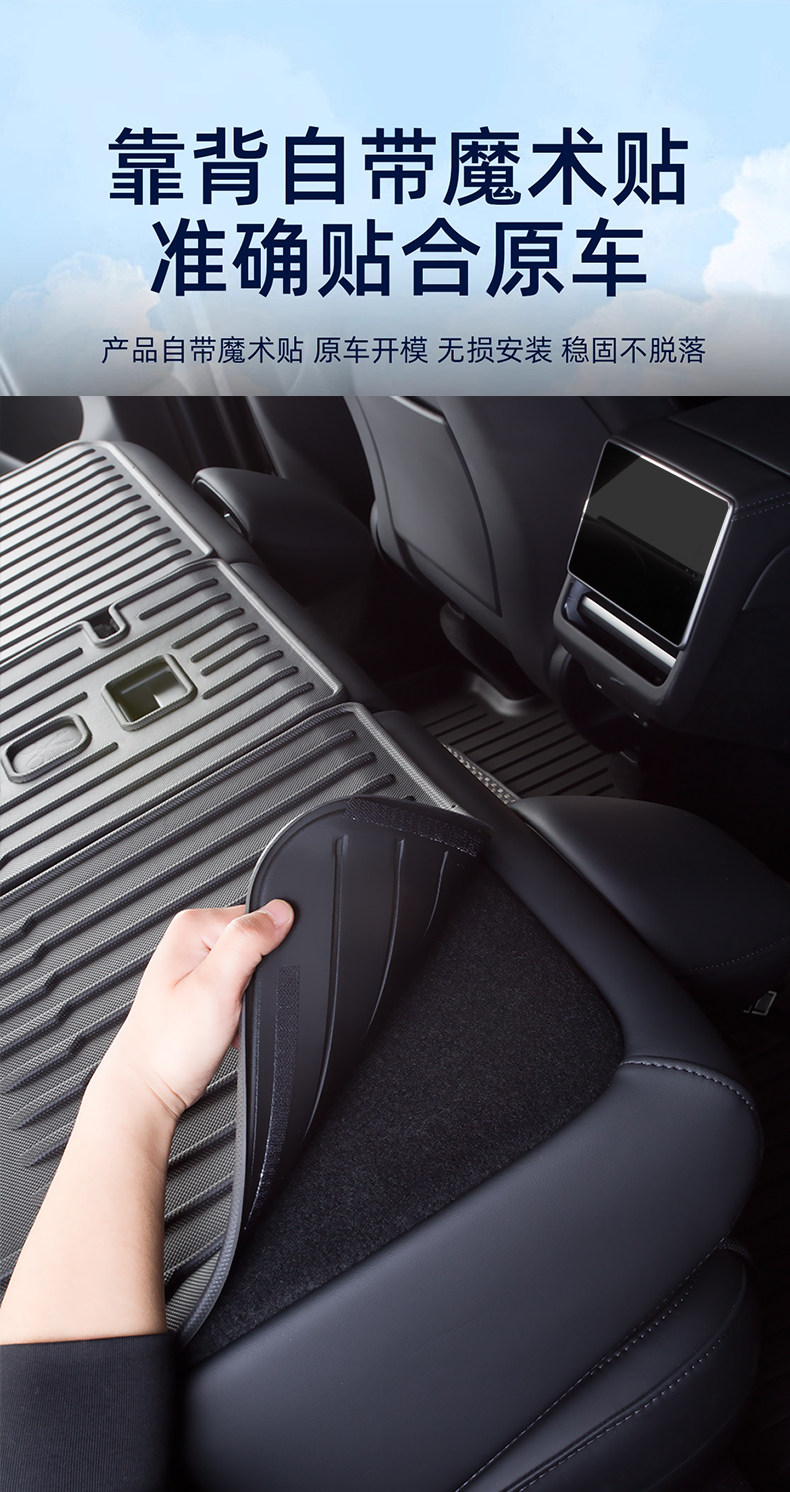 Suitable for Tesla's New Version Model Y/3/Yl Trunk One-Piece Pad Tpe High-Quality Trunk Backrest Pad