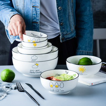 Большая чаша Суп-суп Noodle Bowl 8 дюймовый Сингл Скандинавский Креативный дом Cutlery индивидуальность керамическая чаша Большой рис