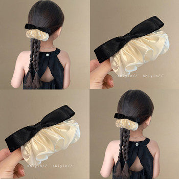Korean style children's satin skirt bow hairpin