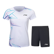Li Ning badminton uniform AATU051 sports competition suit breathable quick-drying sweat-wicking short-sleeved shorts official
