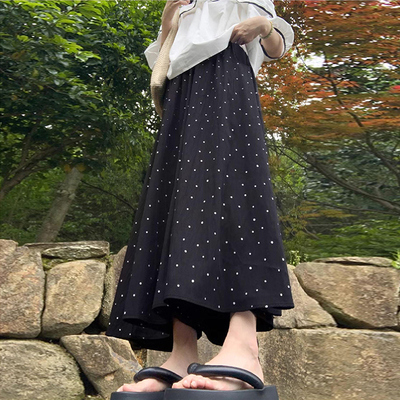 Maternity Pants for Summer, Thin Style for Outerwear, 2026 New Model, Polka Dot Skirt-Pants for Pregnant Women, No Belly Support, Drawstring Wide-Leg — 1