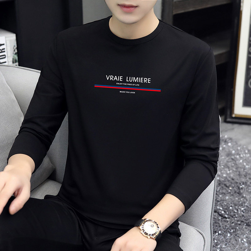 Long-sleeved t-shirt men's spring and autumn modal 2022 new trendy brand ins loose all-match pure cotton autumn clothes for men
